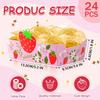 24Pcs Strawberry Paper Food Trays Cute Strawberry Snack Bowl Disposable Berry Dessert Boats for Strawberry Birthday Party Decoration Supplies