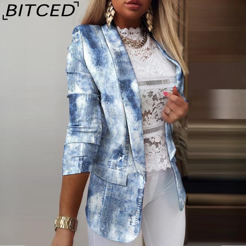 BITCED Women's Vintage Casual Lattice Print Autumn Winter Long Sleeve POLO Neck Jackets & Coats