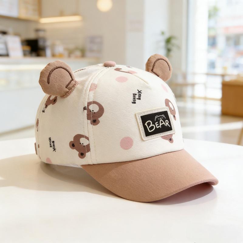 

Childrens Cute Bear Ears Baseball Cap With Sun Protection For Toddler Girls And Boys Spring Summer хаки