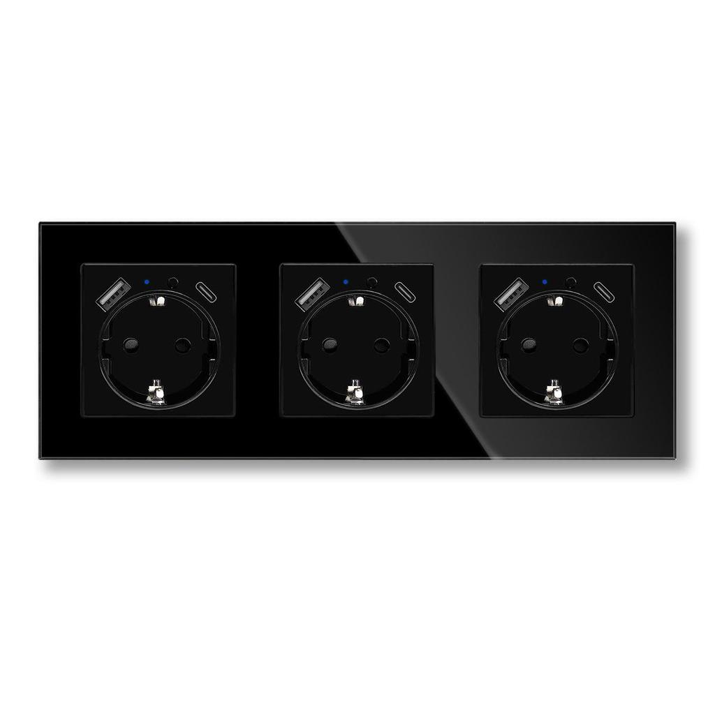 Model 153 Smart WiFi Wall Socket with Tempered Glass Panel - Alice Voice App Compatible