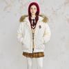 BEETLE TOWN Women's Bear Ear Faux Fur Collar Thickened Cotton Coat
