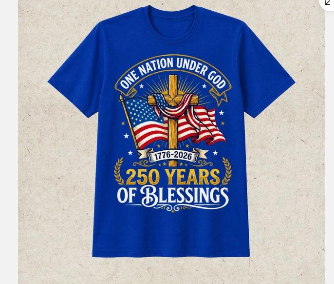Freedom 250th Anniversary Usa Flag Christian God Patriotic Tshirt S
