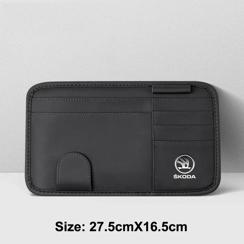 HLLQ9 Car Sun Visor Glasses Box Sunglasses Clip Card Ticket Holder for Skoda Fabia Kamiq Yeti Octavia Superb Kodiaq Karoq Rapid Scala