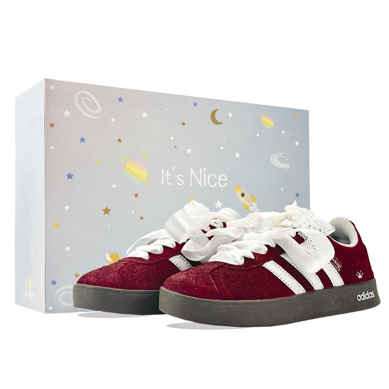 

Adidas VL COURT 2.0 Red Butterfly Dance, Box Cushioning, Wear Resistant Low top German Army Trainers Women s White Red JS3003( Team877-) 36⅔