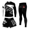 Mens Quick Dry UFC Boxing Muay Thai Cycling Jersey Set Breathable Compression Shorts Suit