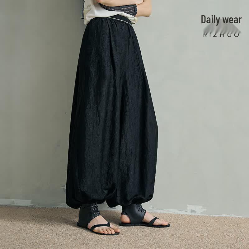 Rizhuo Women s Chivalrous Style Wide-Leg Lantern Pants XL