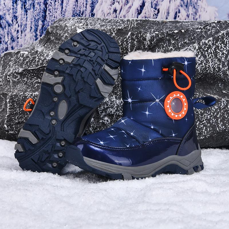 

Kids Winter Snow Boots: Warm Velvet, Non-Slip, Durable, Unisex Cotton Footwear 31 (Insole: ~196mm)