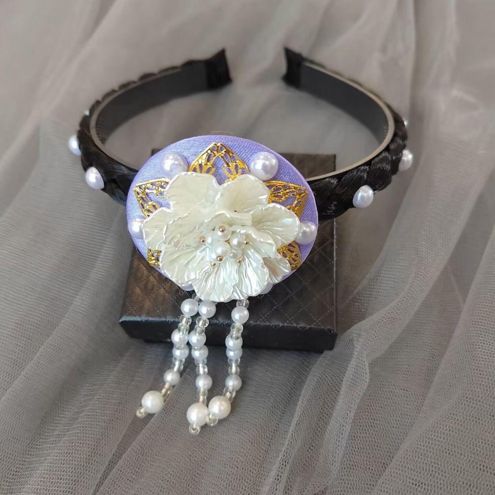 Flower Hanbok Hairband Tassel Stage Dance Hair Hoop Sweet Korean Headband  Ladies
