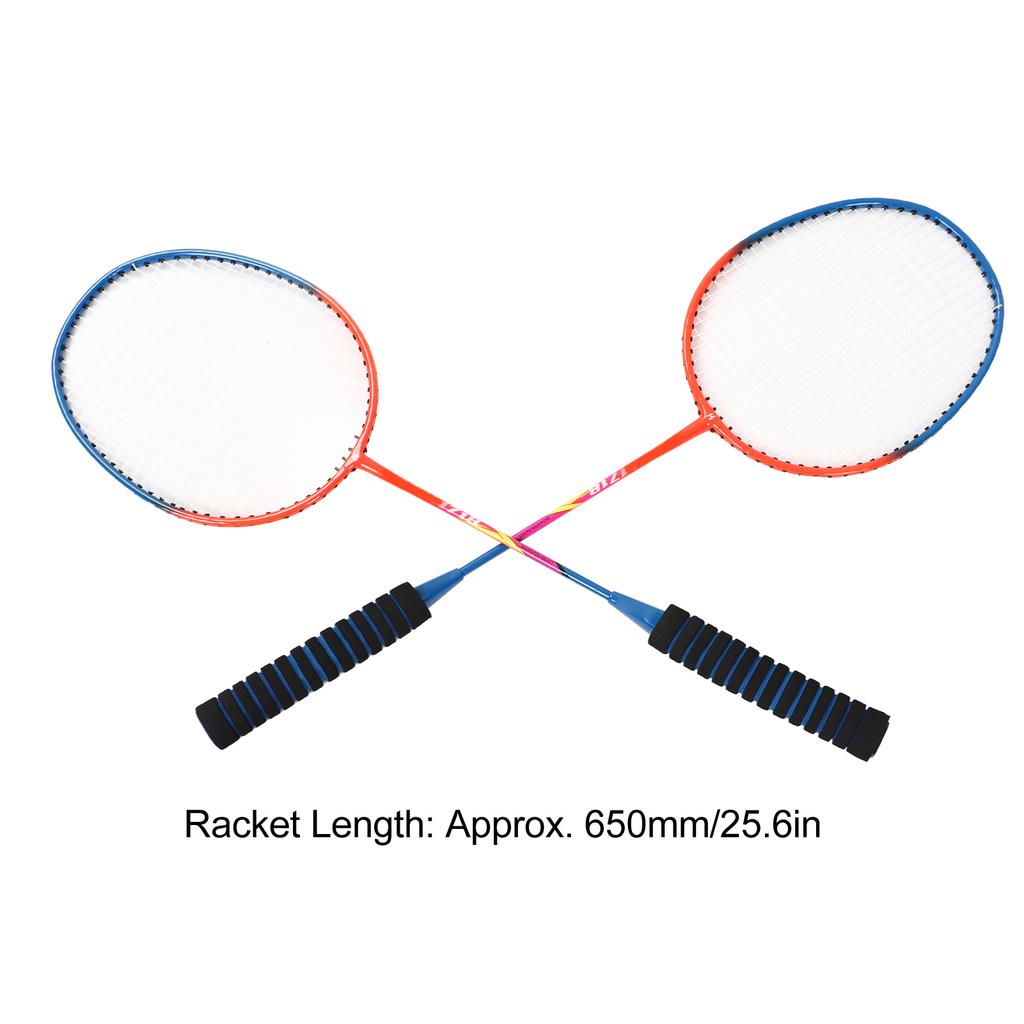Badminton Racquets Set Lightweight Iron Alloy One Piece Double Rackets with Storage Bag for Beginner