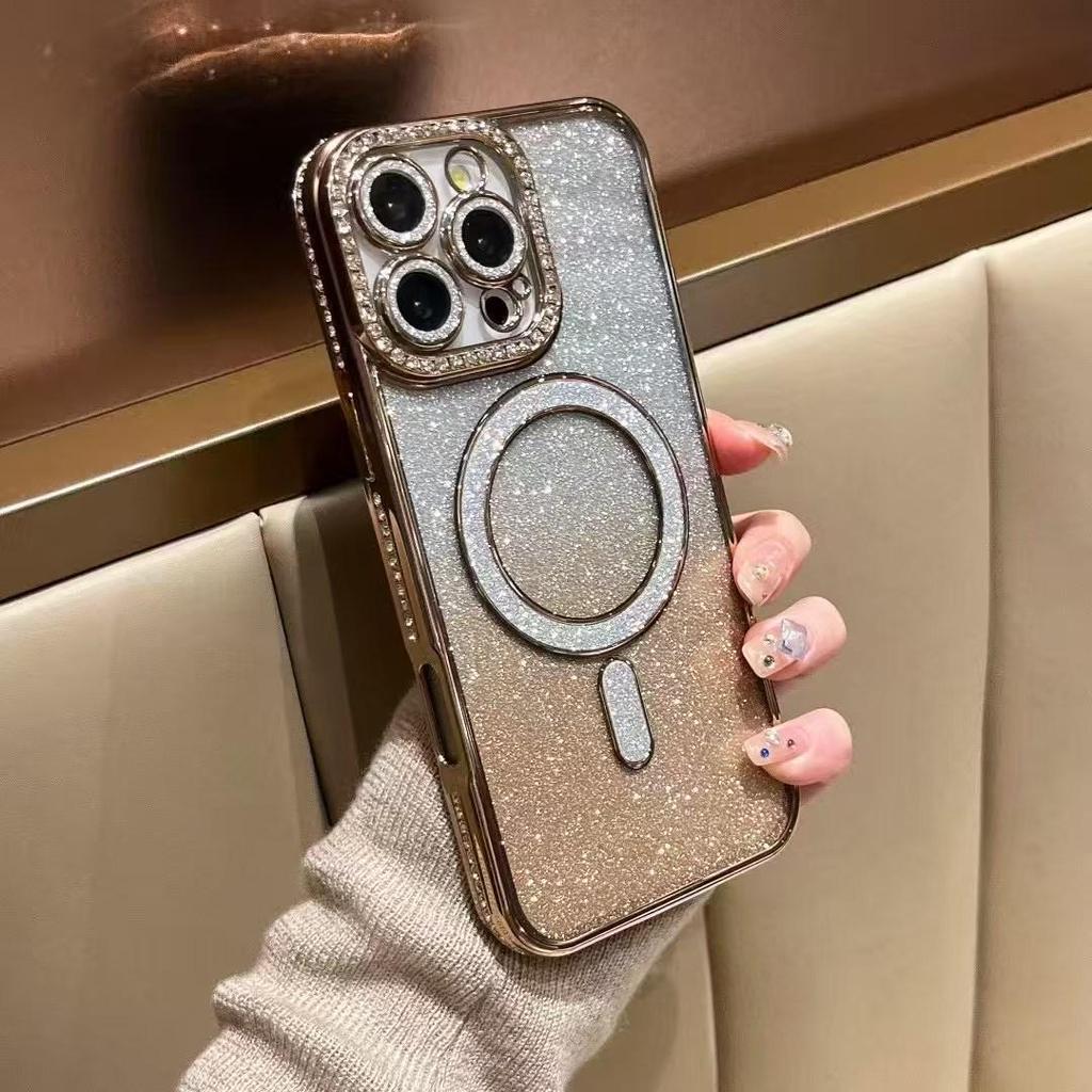 Glitter Magnetic Wireless Charging Case for Apple iPhone 17 Pro Max/16/15/14/13