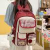 Schoolbag Female Japanese Ins Cute Dopamine Plaid College Style Primary and Secondary School Students Multi-compartment Backpack