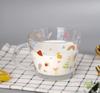 Small Fresh Floral Mouthed Glass Handle Cup