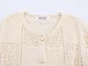 2025 Summer Women's European & American Fashion Jacquard Mesh Knit Cardigan