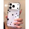 Sweet and Cool Black Stars Are Suitable for IP17Promax Mobile Phone Case Apple 16/15Pro Space Case 14 Transparent New Model.
