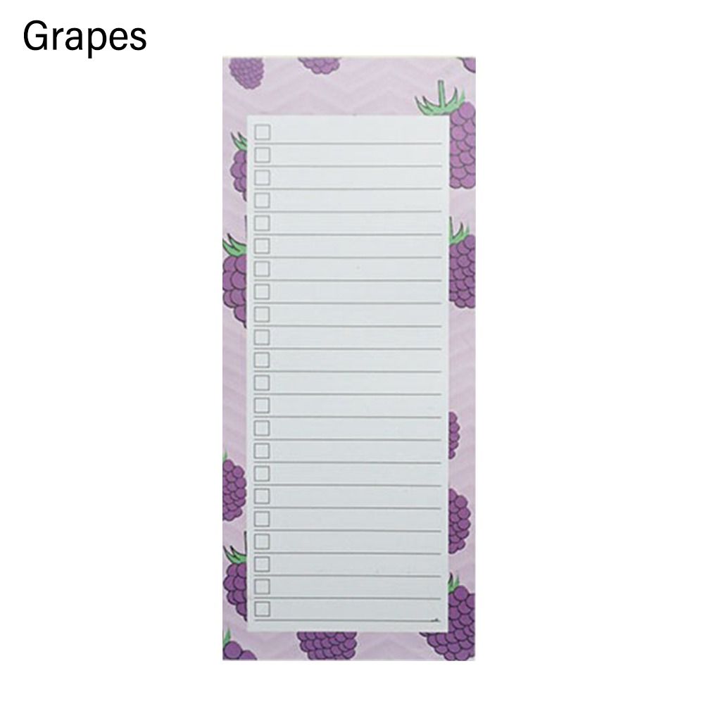 

Магнітний канцелярський список справ Фрукти з друкованим візерунком Блокнот План Книга Блокнот Клейкий планувальник Grapes