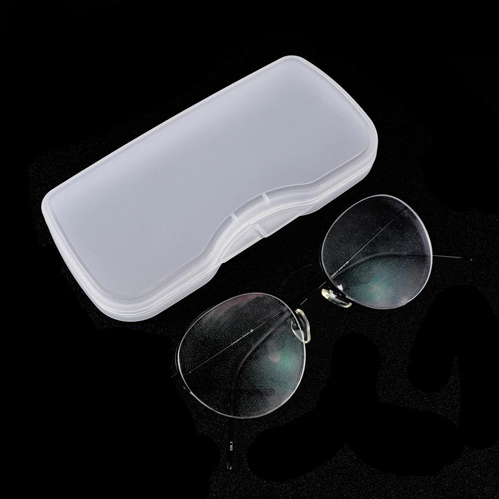 Durable Transparent White Matte Eyewear Accessories Hard Box Glasses Case Clip