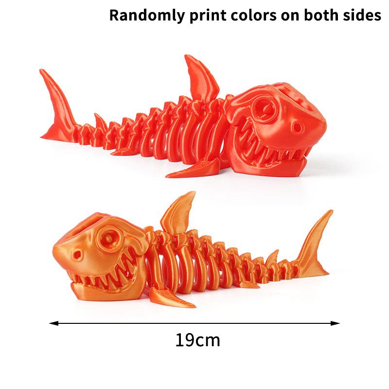 3D Printed Shark, Skeleton Model Jointed Full Movable Birthday Gift Realistic Animals Decorative Desktop