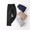High-Waist Wide-Leg Cotton Trousers for Women - Thick, Warm, Large Size, Casual Straight Fit for Middle-Aged and Seniors.