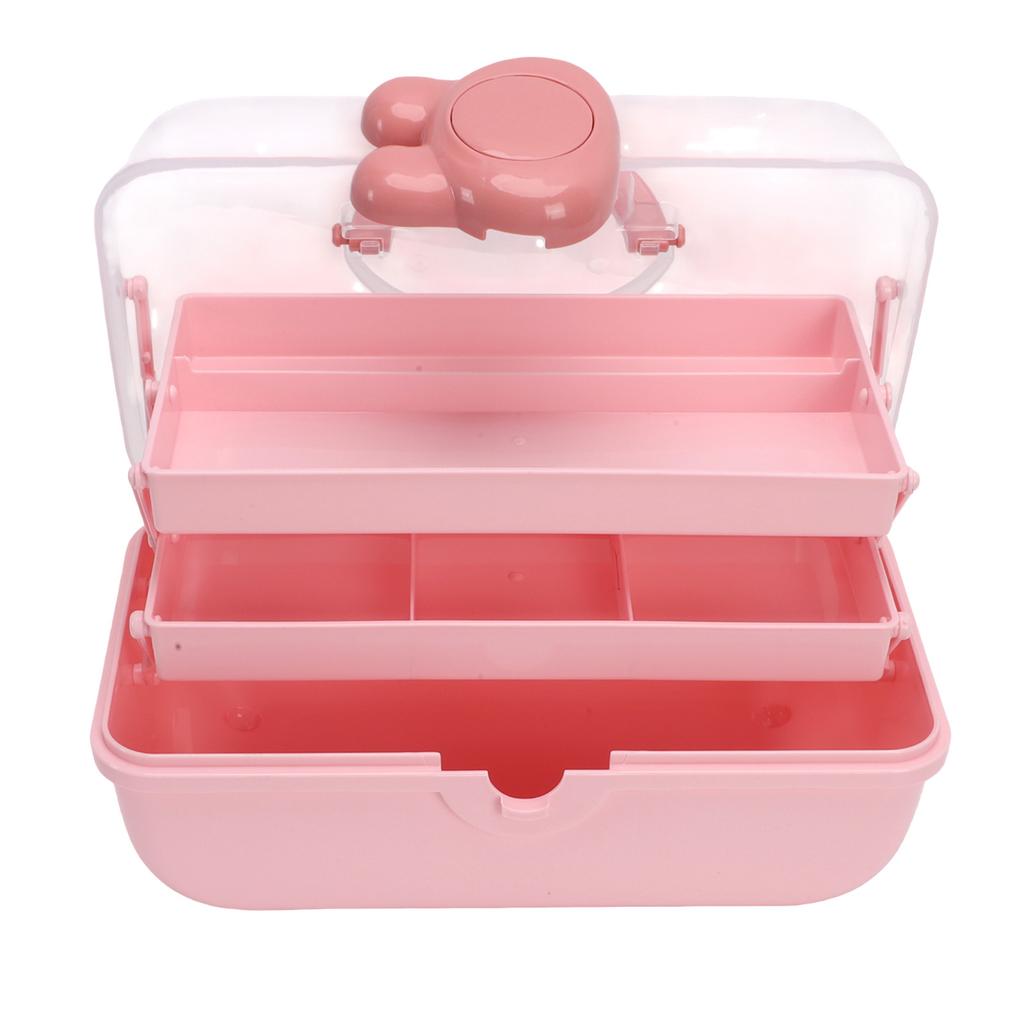 Hair Accessories Storage Box with Transparent Lid Layered Compartments Folding Craft Organizers for Girls Headbands