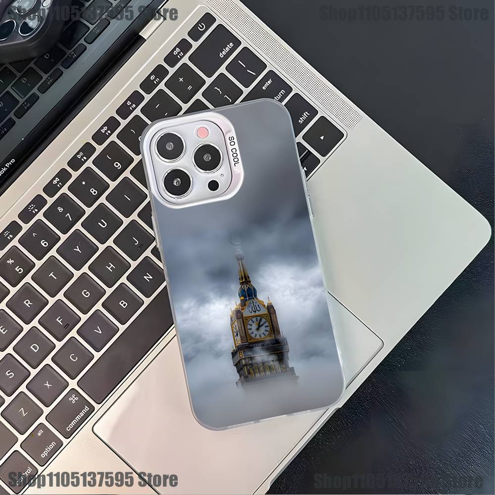 Moslimský a Kaaba Pouzdro na telefon Pro iPhone 17,16,15,14,13,12,11,Pro,XS,Max,Plus,Mini,SE4,E Bílé Matné Nárazuvzdorné Kryt