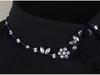 Korean Style Women's Blue Beaded Floral Decorative Collar Sweater