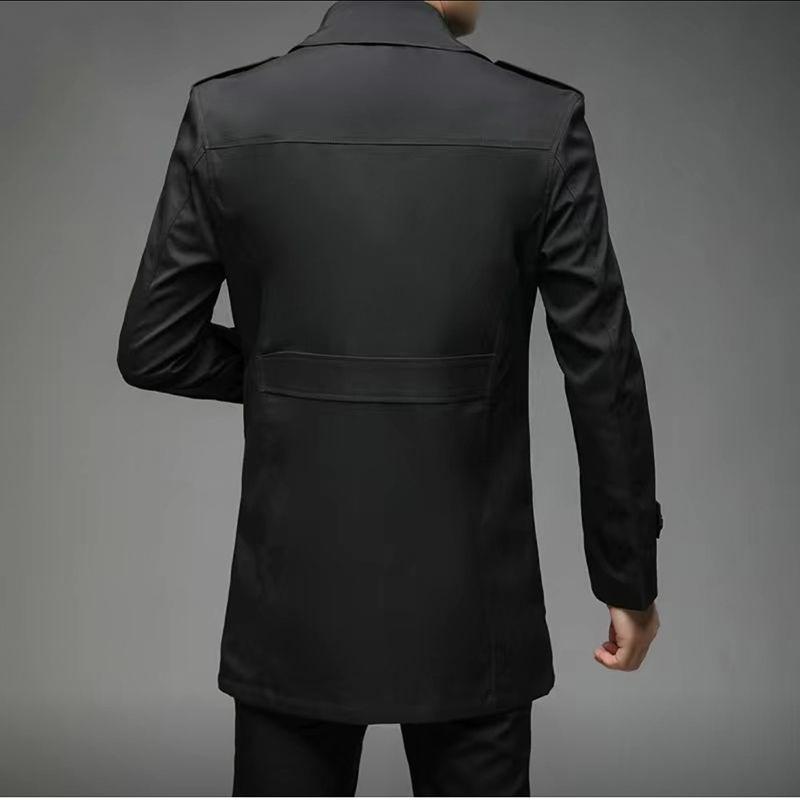 Spring and Autumn Windbreaker Jacket Men's Mid-length Men's Middle-aged Business Casual Suit One-piece