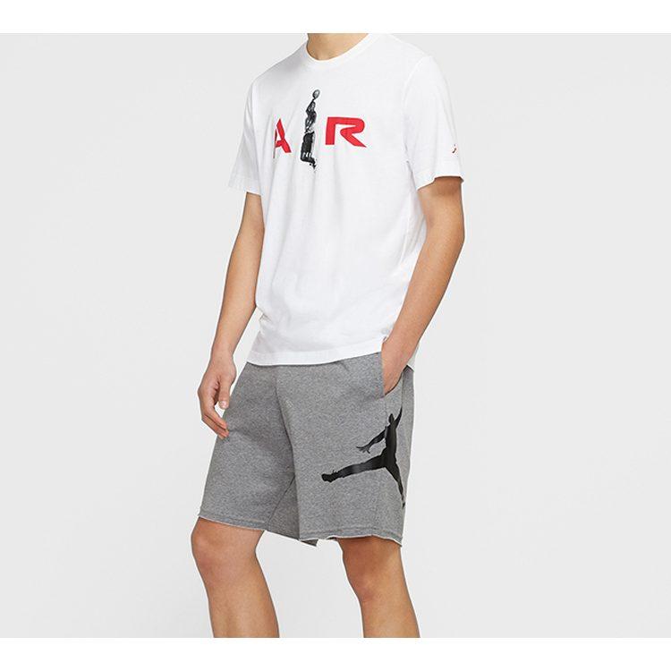 Jordan T Shirts Men's White Crew Neck Moderate Straight Fit CZ2330-100