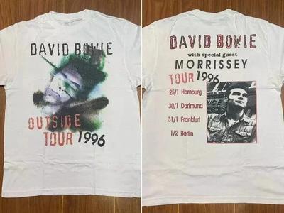 T-shirt David Bowie e Morrissey Outside Tour 1996 S-5XL