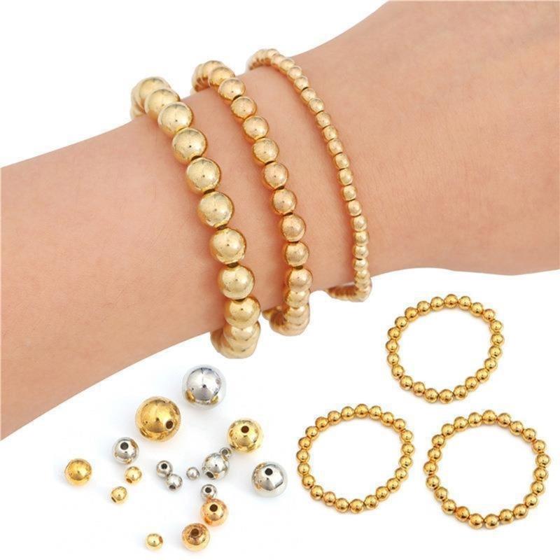 Gold Silver Round Spacer Beads Resin Beads Jewelry Beads DIY Letter Beads for Handmade Craft Project and Jewelry Making
