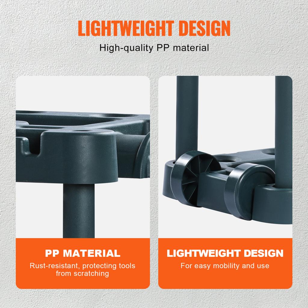 SucceBuy 10 Slots Yard Garden Tool Organizer Long-Handl Tool/Rake/Broom Tower Storage Rack Stand Holder for Garage Organization