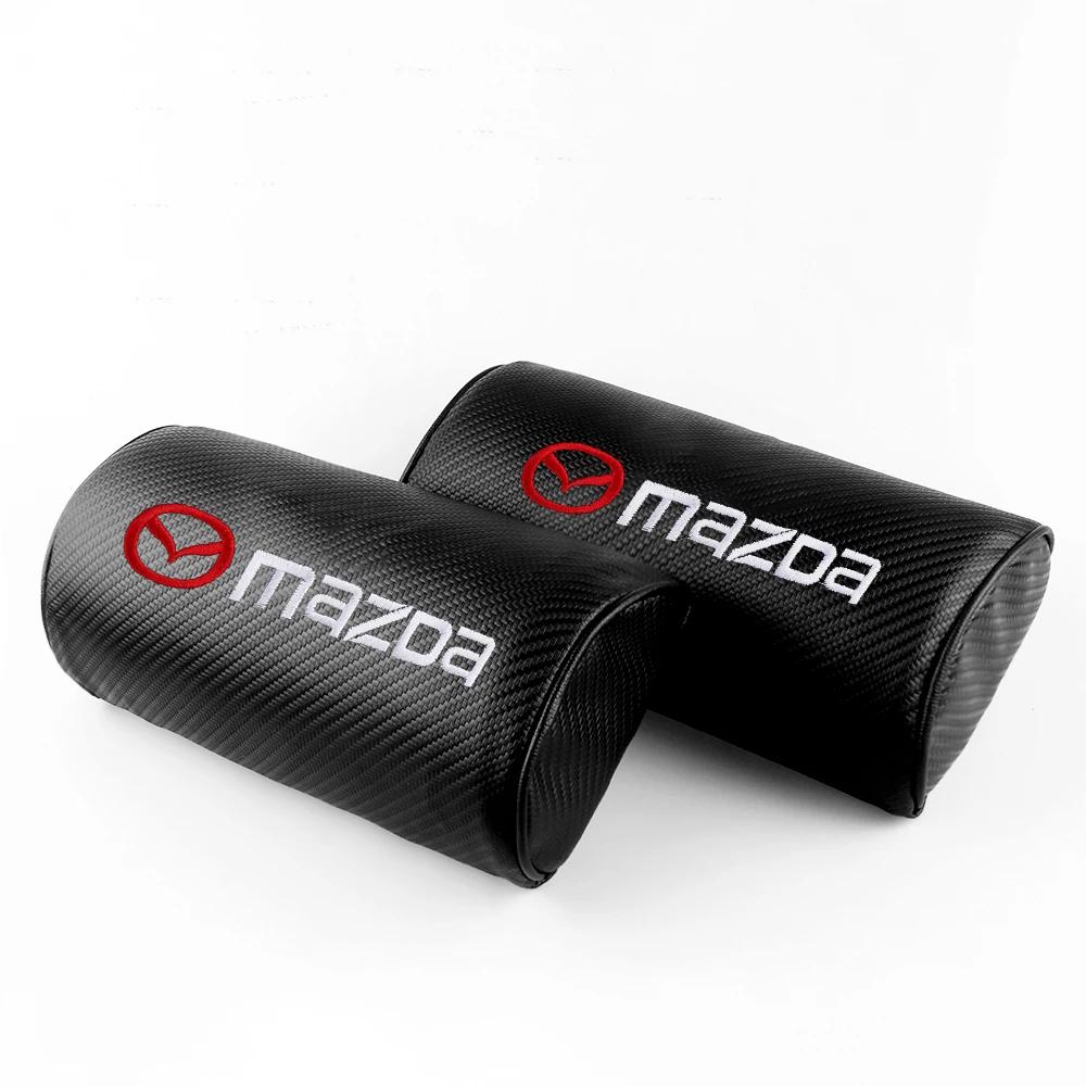

2025 Hot 2pcs Carbon Fiber Car Neck Headrest Pillow Auto Accessories for Mazda 2 3 5 6 Axela Atenza Speed 6 CX-3 CX-4 CX 5 CX-7