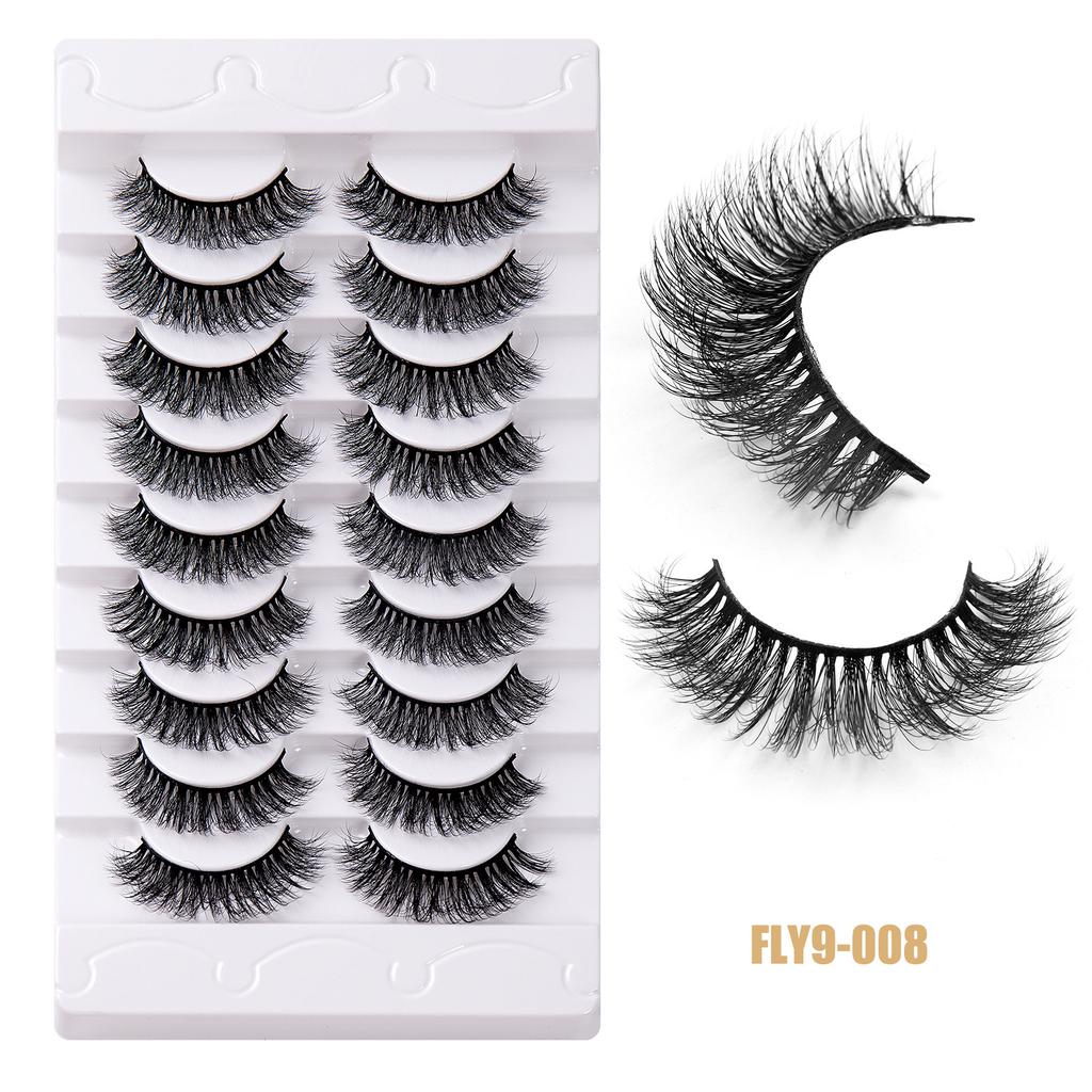 9 Pairs Of Imitation Mink Thick False Eyelashes Daily Natural Eyelashes Simulation Curled Eyelashes