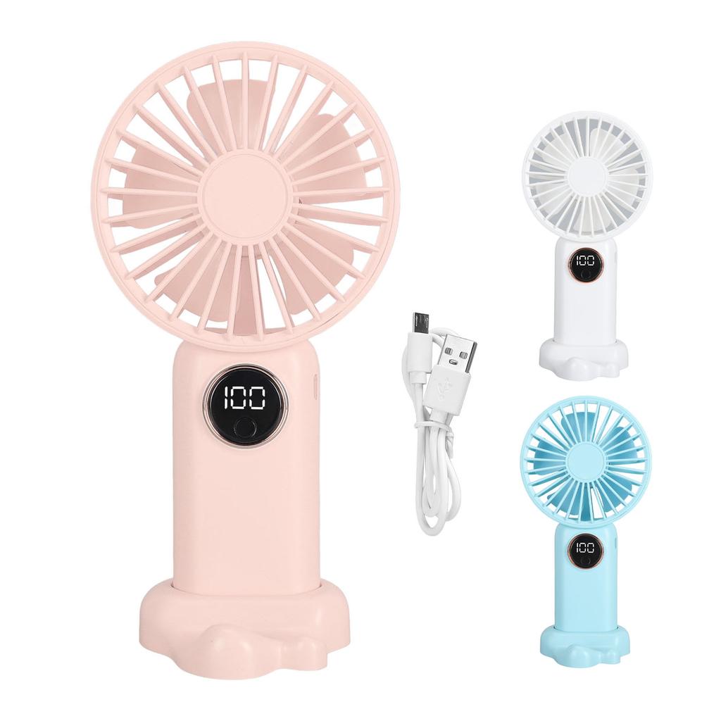 Handheld USB Fan with Base  Gears Wind Brushless Motor Rechargeable Silent Cooling Fan for Home Dor