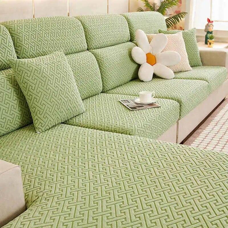 Stretch Jacquard Sofa Cushion Covers Delicate Cheap Couch Slipcover 1/2/3/4 Seat Polar Fleece Sofa Protector