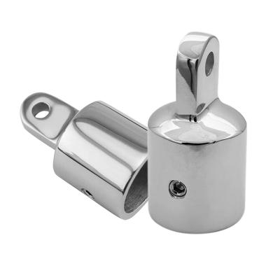 Pair of 316 Stainless Steel Bimini Top Cap External Eye End  Heavy Duty 7 8IN22.4MM ID Marine Grade Boat Hardware for 7 8IN Round Tube  Corrosion