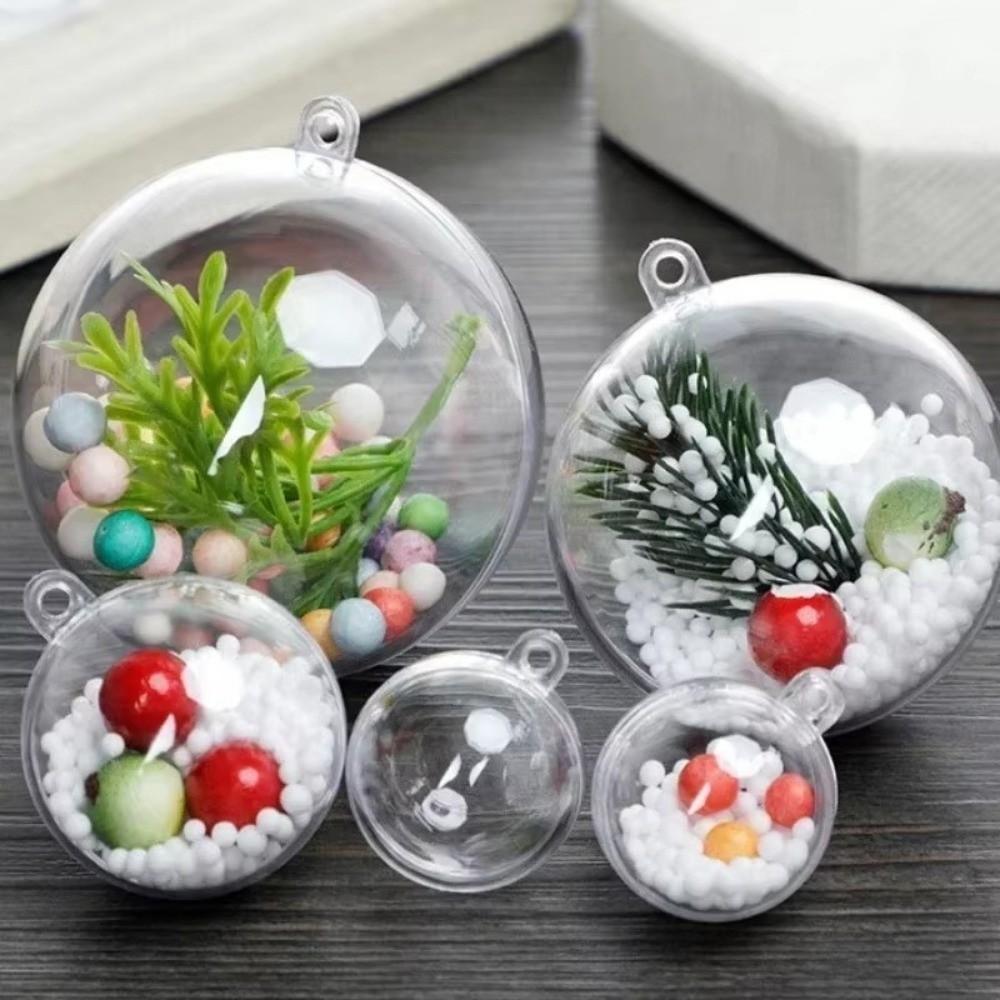 5PCS Large Capacity Christmas Transparent Ball DIY Home Party Gifts Box Decor Christmas Trees Open Ball Box Bauble Ornament