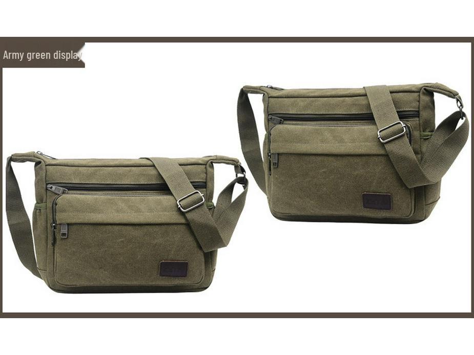 Herren Canvas Umhängetasche mit großer Kapazität und mehreren Fächern für Outdoor-Sportarten