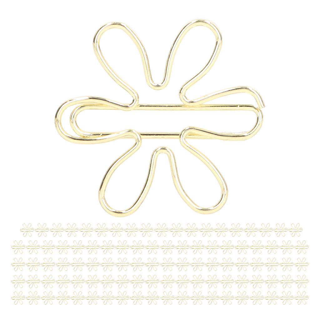 100Pcs Funny Planner Clips Innovative Cute Design Anti Rust Electroplating Process Gold Paper Clips for Office Home