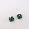 Green Onyx Gemstone 925 Sterling Silver Jewelry Handcrafted Earrings 1" For Gift EE-172-15