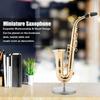 Miniature Alto Saxophone Replica with Stand and Case, Gold-Plated Instrument Model Decor