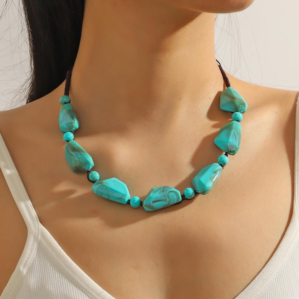 Necklace for Women Jewelry Bohemian Beaded Necklace Female Handmade Etsy Retro Ethnic Style Exaggerated Necklace Beautiful Elegant Necklace for Her