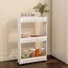 3-Tier Slim Rolling Cart Kitchen Storage Organizer Mobile Utility Cart Laundry Bathroom Small Spaces