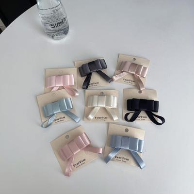 Gentle Low-Saturation French Satin Bow Hair Clip - High-End Korean Style 2026 Hair Accessory