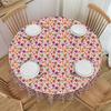 Dia De Los Muertos Skull Mexican Flowers Tablecloth Round Oilproof Table Cloth Cover for Banquet 70 Inch