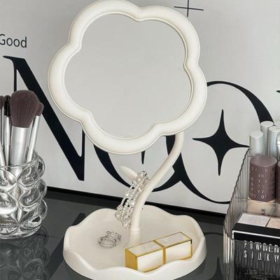 1 Piece Makeup Mirror Flower Shaped Decorative Mirrors With Jewelry Hair Accessories Tray Tabletop Mirror Home Decoration