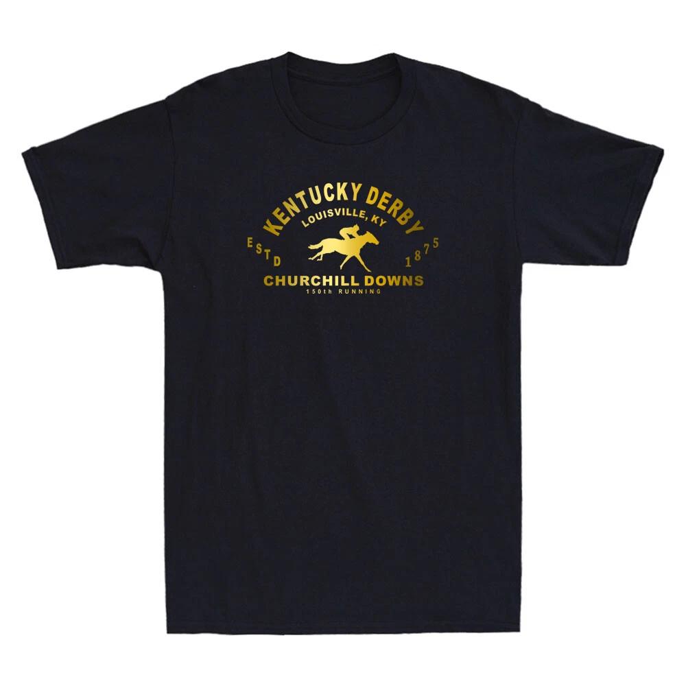 Men s and Women s T-shirts Licensed Kentucky Derby 150th Running Golden Print XL