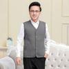 Men Vest Coat V-Neck Sleeveless Single Breasted Waistcoat with Pockets Solid Color Thickened Velvet Lining Coldproof Vest