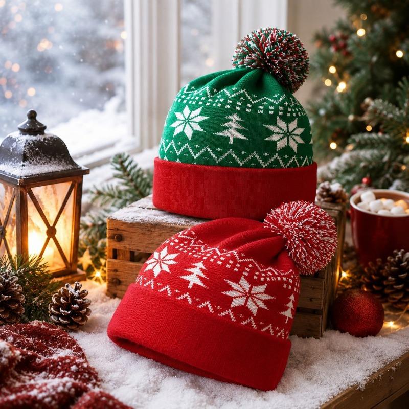 Christmas Themed Knit Scarf Warm Winter Soft Knitted Neck Scarf For Adults