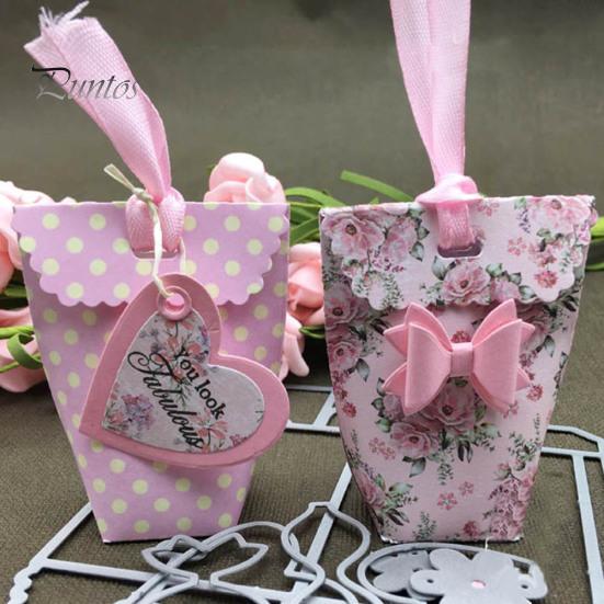 Scatola regalo Cuore Fiocco Metallo Fustelle Fai da te Scrapbook Goffratura Carta Carte Artigianato