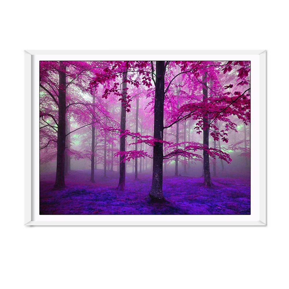 Buy Fashion Home Decor Purple Tree Wall Art Oil Painting Living Room